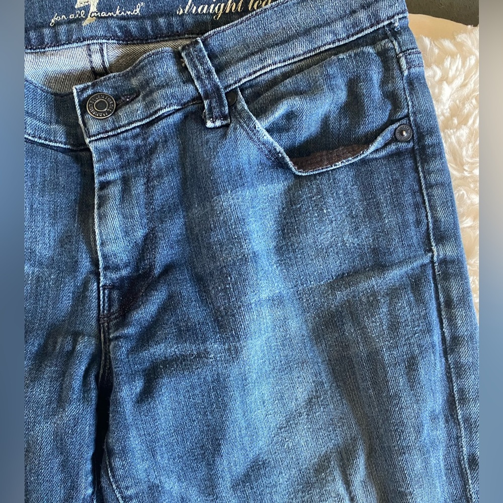 7 For All Mankind Womens Straight Leg Jeans Blue Medium Wash Denim Size 27 - Picture 4 of 8